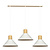 Vejen long adjustable white with wood conical Scandinavian hanging lamp 3x E27