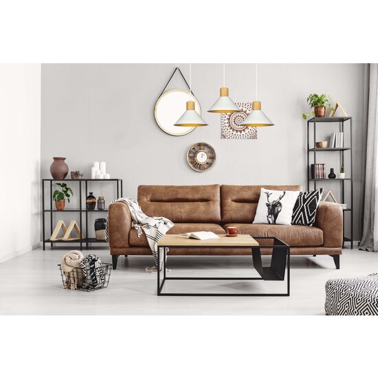 Emibig Emibig Vejen long adjustable white with wood conical Scandinavian hanging lamp 3x E27 - Ideal lighting for modern interiors