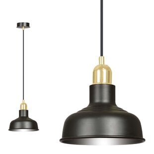 Emibig Egedal zwart met gouden hanglamp kleine koepelvormige kappen E27
