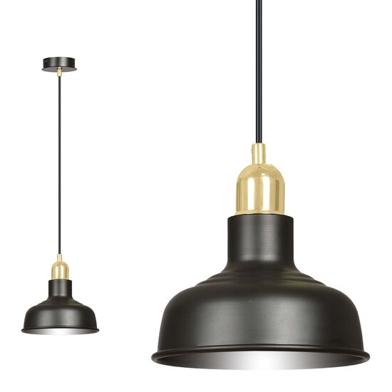 Emibig Emibig Egedal black with gold hanging lamp small domed shades E27 - Elevate your interior ambiance