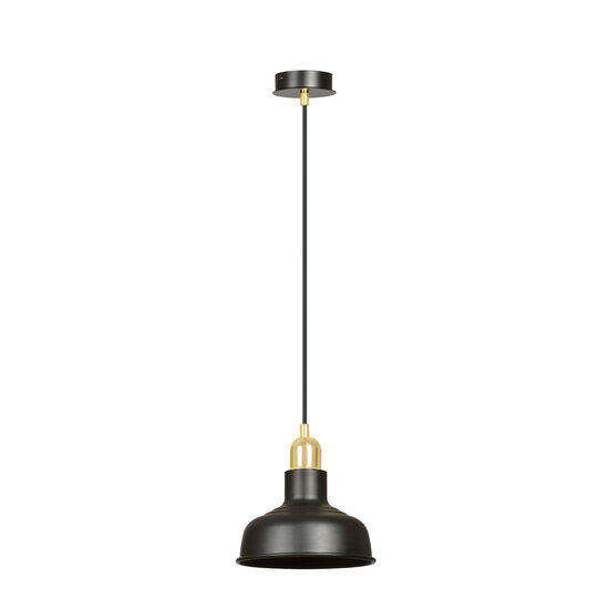 Egedal black with gold hanging lamp small domed shades E27