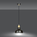 Egedal black with gold hanging lamp small domed shades E27