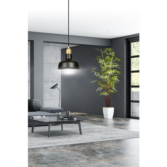 Emibig Emibig Egedal black with gold hanging lamp small domed shades E27 - Elevate your interior ambiance