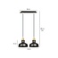 Egedal wide double hanging lamp black with gold small domed shades 2x E27