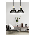 Egedal wide double hanging lamp black with gold small domed shades 2x E27