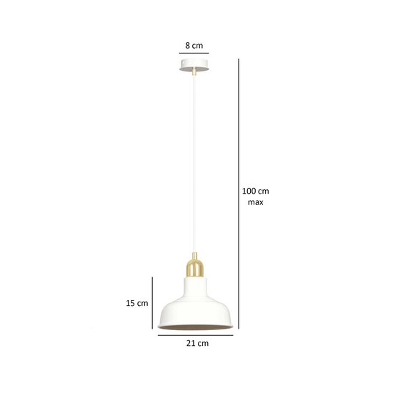 Emibig Emibig Egedal blanca con lámpara colgante dorada pantallas metálicas 1x E27 - Iluminación perfecta para cualquier espacio