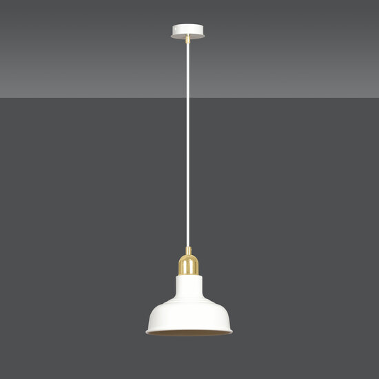 Egedal white with gold hanging lamp metal shades 1x E27