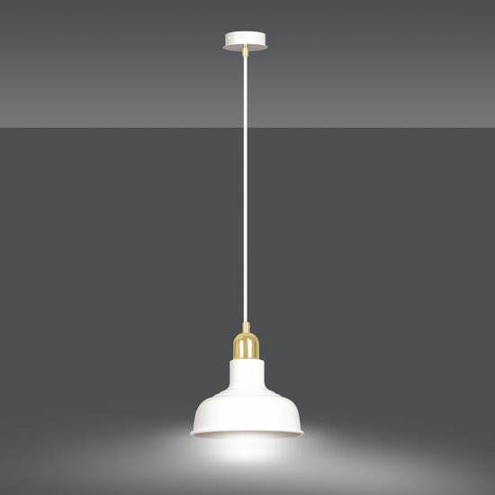 Emibig Emibig Egedal blanca con lámpara colgante dorada pantallas metálicas 1x E27 - Iluminación perfecta para cualquier espacio