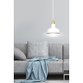 Emibig Emibig Egedal weiß mit goldenen Hängelampen-Metallschirmen 1x E27 - Perfekte Beleuchtung für jeden Raum