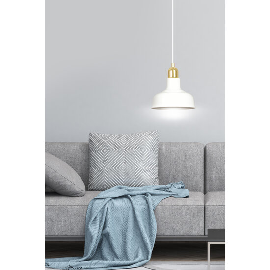Emibig Emibig Egedal wit  met gouden hanglamp metalen kappen 1x E27 - Perfecte verlichting voor elke ruimte