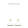 Egedal exceptional double hanging lamp white with golden small domed shades 2x E27