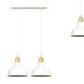 Egedal exceptional double hanging lamp white with golden small domed shades 2x E27