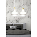 Egedal exceptional double hanging lamp white with golden small domed shades 2x E27