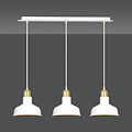 Emibig Emibig Egedal gran lámpara colgante blanca con oro 3x E27 con cúpulas elegantes - Perfecta para crear una atmósfera elegante
