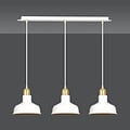 Emibig Emibig Egedal große Hängelampe in Weiß mit Gold, 3x E27, mit eleganten Kuppeln - Perfekt für eine stilvolle Atmosphäre