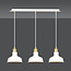 Lámpara colgante Egedal grande blanca con oro 3x E27 con elegantes cúpulas