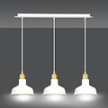 Egedal large white with gold 3x E27 hanging lamp with elegant domes
