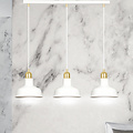 Emibig Emibig Egedal grote wit met goud 3x E27 hanglamp met elegante koepels - Perfect voor een stijlvolle ambiance