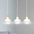Emibig Emibig Egedal large white with gold 3x E27 hanging lamp with elegant domes - Perfect for creating a stylish ambiance