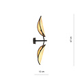 Emibig Emibig Aabenraa wall lamp black with textile falling leaves 2x E14 - Create a cozy atmosphere in your living room