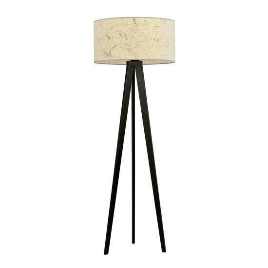 Greve 3-leg floor lamp with robust textile shade tube 1x E27