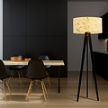 Greve 3-leg floor lamp with robust textile shade tube 1x E27