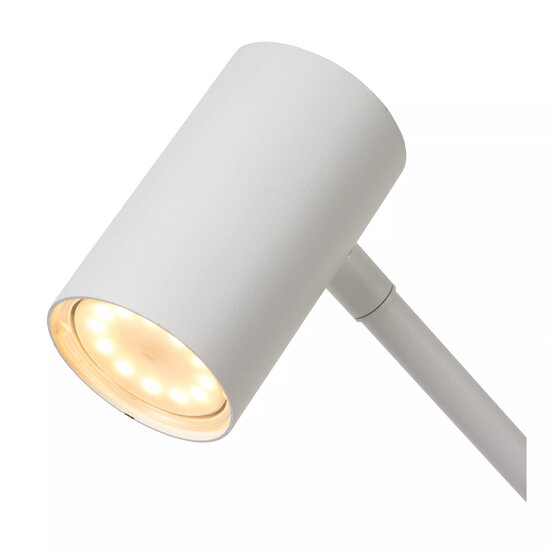 Lámpara de pie blanca recargable con LED inalámbrico táctil, regulable en 3 pasos