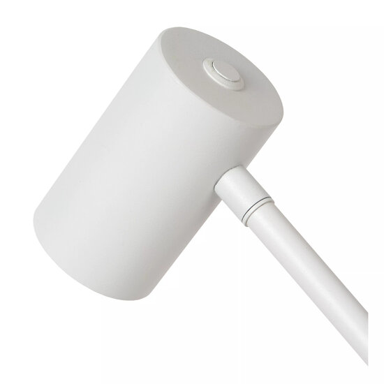 Lámpara de pie blanca recargable con LED inalámbrico táctil, regulable en 3 pasos