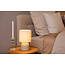Lámpara de mesa blanca beige pantalla redonda de lana 16 cm E14