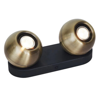 Modern black with 2 bronze bulbs ceiling lamp GU10 orientable