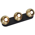 Uitzonderlijke zwart met 3 bronzen bollen plafondlamp GU10