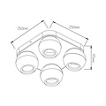 4 spots black and bronze ceiling lamp LED square 4x GU10