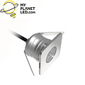 Spot encastrable LED carré 3W IP67 48 mm diamètre trou 35 à 45 mm 12-24V