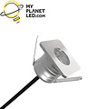 3W LED vierkante IP67 inbouwspot 48 mm gatmaat 35 tot 45 mm 12-24V