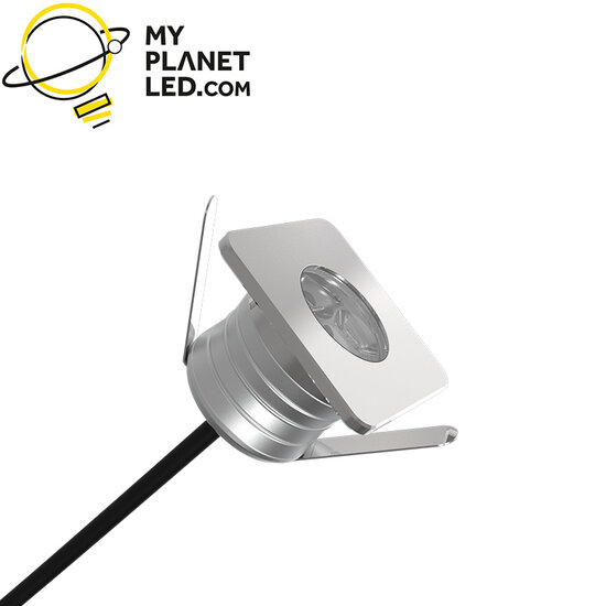 3W LED square IP67 recessed spotlight 48 mm hole size 35 to 45 mm 12-24V