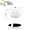 3W LED square IP67 recessed spotlight 48 mm hole size 35 to 45 mm 12-24V