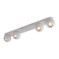 4 spots volledige witte plafondlamp LED 4x GU10 met bollen