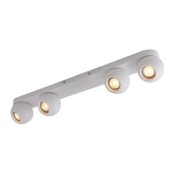 Plafonnier 4 spots full blanc LED 4x GU10 avec ampoules