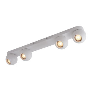 4 spots volledige witte plafondlamp LED 4x GU10 met bollen