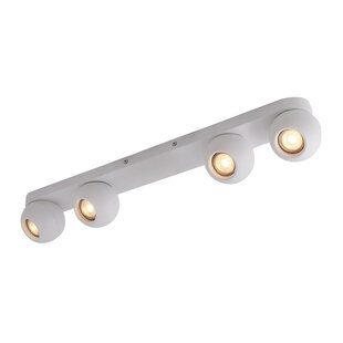 Plafonnier 4 spots full blanc LED 4x GU10 avec ampoules