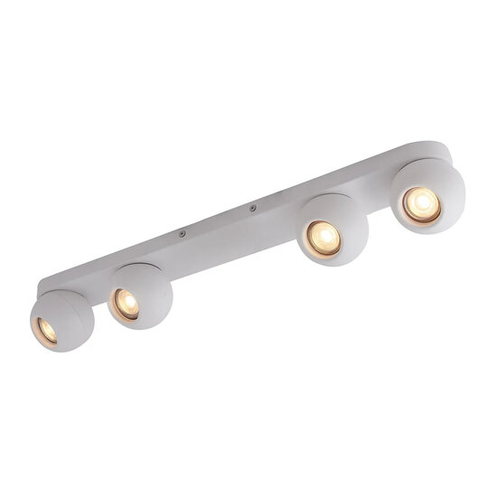 Fantasia Triton langwerpige plafondspot wit met 4 draaibare en kantelbare GU10-spots (excl.)