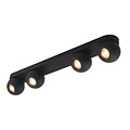 Fantasia Triton schwarze Deckenleuchte mit 4 schwenkbaren GU10-Spots, Balkenform 686 x 100 x 95 mm, Leuchtmittel excl.