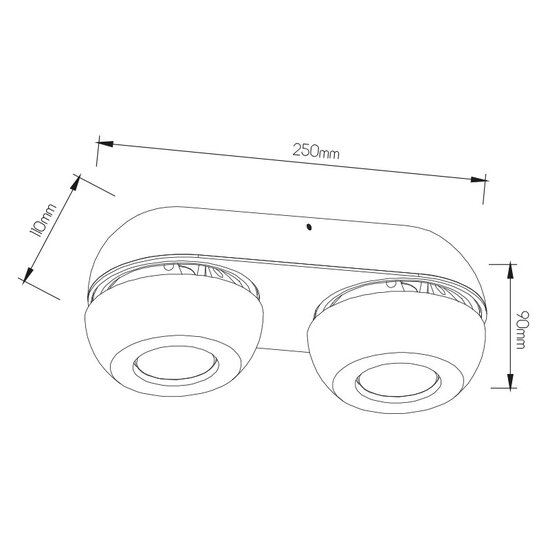 Foco de techo doble LED 2x7W diseño negro