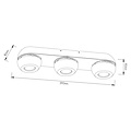 Fantasia OLEO foco de techo orientable LED 3x7W regulable 3000K negro, 3x780 lúmenes, 390x110x90mm, IP20