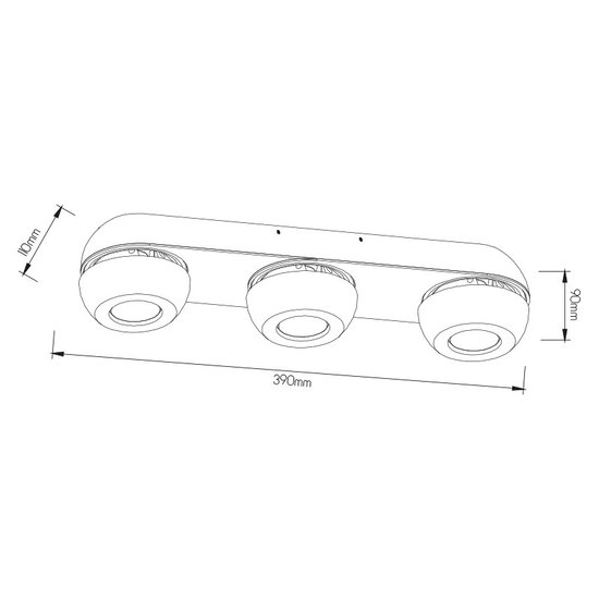 Fantasia OLEO ceiling spot LED 3x7W dimmable 3000K black, 3x780 lumens, 390x110x90mm, IP20