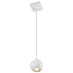 Lampe suspendue pour salle de bain boule blanche avec sphérique en laiton GU10