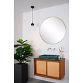 Black hanging lamp for bathroom ball pendant with brass spherical GU10