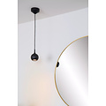 Black hanging lamp for bathroom ball pendant with brass spherical GU10