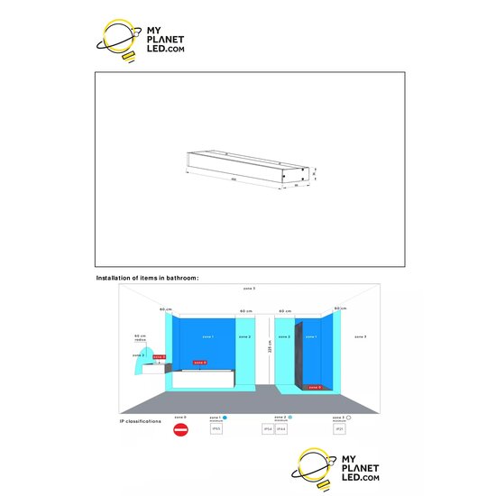 Hedendaagse zwarte spiegellamp badkamer 8W 3000K IP44 60cm