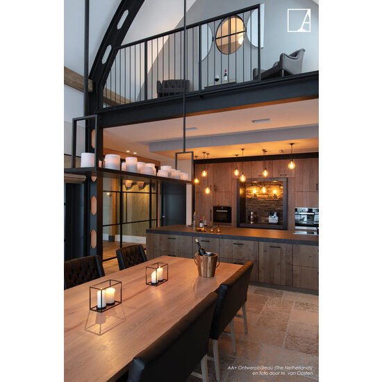 Authentage Hanging lamp with candles x 18 design rural LED 180cm